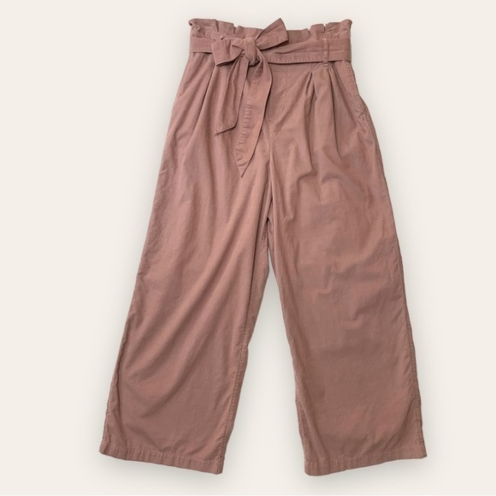 American Eagle Outfitters Mauve Wide Leg Paperbag Waist Pants